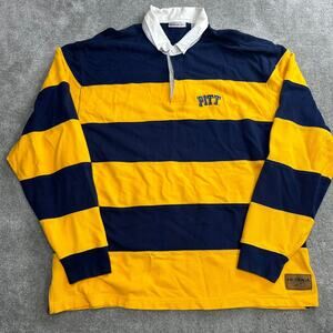 Vintage Reebok Pittsburgh Panthers Long Sleeve Polo Size XL Rugby Preppy College